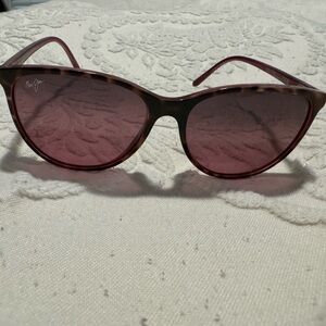 Maui Jim’s OCEAN Polarized Cat Eye Sunglasses, raspberry cheetah. No case.
